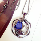 New Arrival Women Pendant Necklaces New Fashion Sweater Chain Crystal Pendant Necklace