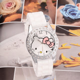 New Arrived hello kitty cartoon watches silicone girls kids quartz wristwatch women child mujer watches hot sale fashion relojes