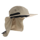 New Boonie Fishing Boating Hiking Outdoor Snap Hat Brim Ear Neck Cover Sun Flap Cap Polyester Adjustable 55-63 cm 