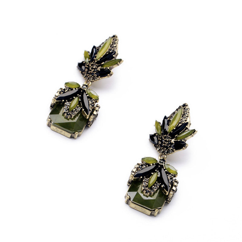 New Brand Vintage Dark Green Earrings Swing Dangle Drop Earrings
