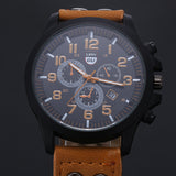 New Business Quartz watch Men sport Military Watches Men Corium Leather Strap army wristwatch clock hours Complete Calendar