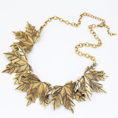 New Choker Bib Statement Necklace Girl Chian necklaces For Women Vintage Korea Leaves Pendant Necklace Jewelry collares
