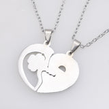 New Couple Lovers' Pendant Necklaces For Women's and Men's Fashion Metal Key Heart Necklace Jewelry