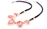 New Design Flower Necklaces Zinc Alloy Opal Rhinestone Rope Chain Pendant Necklace Chokers Necklaces For Women Jewelry