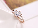 New Design Gold/Silver color Fashion Noble Luxury Elegant Charm gold silver Plated Zircon Crystal Round Rings