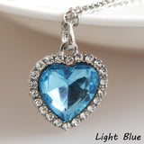 New Diamante Full Rhinestones Titanic Heart Of Ocean Necklaces Women Fashion Jewelry Dress Decoration Chain Gift 