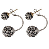 New Double Side Earrings Fashion Crystal Disco Ball Shamballa Stud Earrings For Women Bottom Is Stainless Steel Top Quality