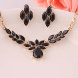 New Fashion Austria Crystal Earrings necklace 18k gold plated wedding jewelry sets for brides Classic Wedding for lover