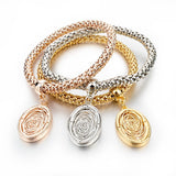 New Fashion Bracelets Bangles Jewelry Gold Silver Chain Bracelet Round Hollow Charm Bracelets For Women