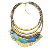 New Fashion Crystal Necklaces & pendants Unique Collar Statement Necklace Gold-plated Color Circle Accessories For Women