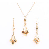 New Fashion Elegant Beaded Pendant Necklace and Drop Earrings Wedding Jewelry Sets for Women Fine Jewelry