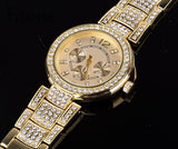 New Fashion Geneva Watch Women Dress Watches Rose gold Full Steel Analog Quartz men Ladies Rhinestone Wrist watches