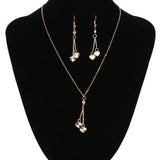 New Fashion Gold Heart Vintage Jewelry Sets Crystal Love Statement Necklace & Drop Earrings for Women Wedding Jewelry Set