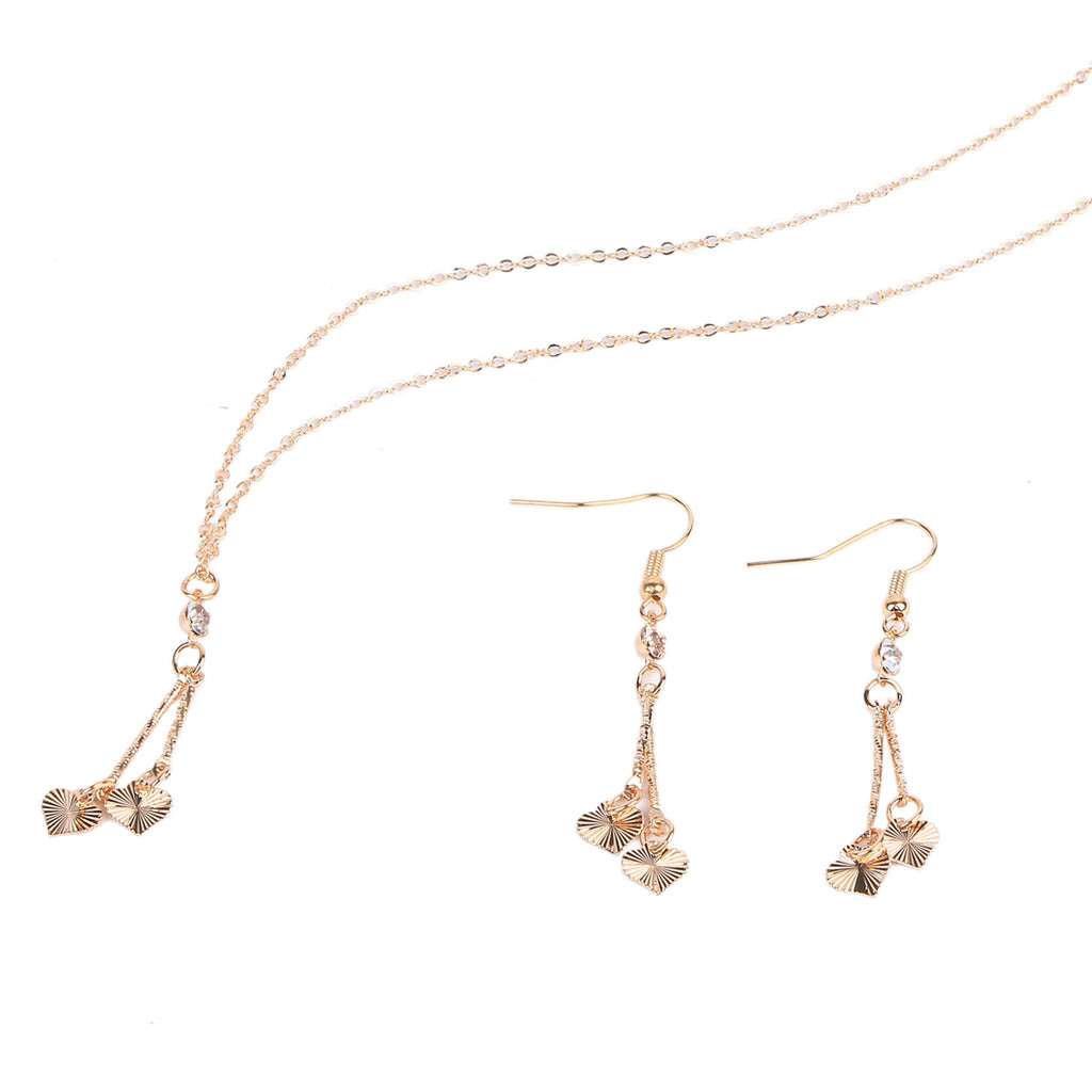 New Fashion Gold Heart Vintage Jewelry Sets Crystal Love Statement Necklace & Drop Earrings for Women Wedding Jewelry Set