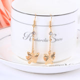 New Fashion Gold Jewelry Sets Crystal Butterfly Drop Earrings Choker Necklace for Women Best Quality Wedding Set