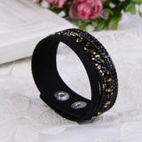 Fashion Lap Layer Wrap Bracelets Slake Leather Bracelet for women With Crystals Couple Jewelry