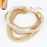 New Fashion Luxury Handmade Braided Woven Rope Multilayer Gold Chain Bracelet Pulseira pulseras Bracelets For Women Gift