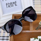 New Fashion Men Women Retro Cat Eye Semi-Rim Round Sunglasses Stylish Eyewear Eyeglasses
