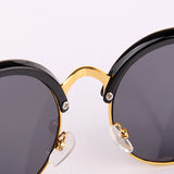 New Fashion Retro Designer Women Round Circle Glasses Cat Eye Semi-Rimless Vintage Sunglasses Goggles