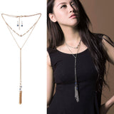 New Fashion Top Quality Simple Design Bohemia Long Chain Tassel Necklace For Women