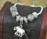 New Fashion Vintage Silver Elephant Beads Bracelets For Women DIY Beads Jewelry