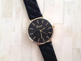 New Fashion Women Dress Watch vintage Leather Lake Blue Watches refined Bracelet wristwatch