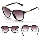 New Fashion Womens Vintage Oversized Cat Eye Round Sunglasses Eyewear Metal Frame Sun Glasses UV400