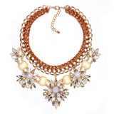 New Fashion Za Brand Crystal Collar Choker Necklaces Flower Vintage Statement Necklaces & Pendants Collier Femme Jewelry