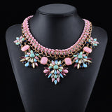 New Fashion Za Brand Crystal Collar Choker Necklaces Flower Vintage Statement Necklaces & Pendants Collier Femme Jewelry