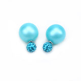 New Fashion jewelry double pearl earrings brincos candy color earrings for women pendientes trendy stud earrings