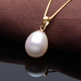 New Genuine Pearl Necklace Vintage Silver Pendant White Freshwater Pearl Wedding Necklace