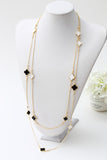 New Girl's Fashion Women Sweater Chain Multi-layer Necklaces Gold Plated Lucky Leaf Long Necklace 