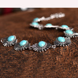 New Hot Boho Collar Choker Silver Necklace jewelry for women Fashion Ethnic style Bohemian Turquoise Beads neck 