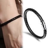 New Hot Fashion Jewelry Men's Bracelets Genuine Leather Stainless Steel Bracelet Man Gifts Vintage Creative Boutique 
