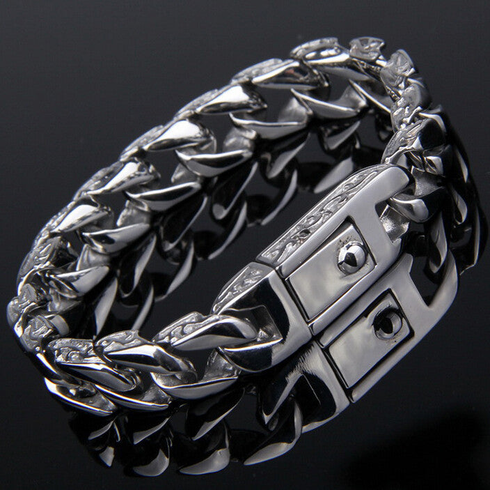 New Hot Sales Titanium Steel Men's Charm Bracelets Retro High Quality Mens Bracelets Cool Male Biker Jewelry Accessories