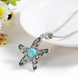 New Hot Summer Jewelry New Bullet Natural Green Crystal Star Necklaces For Women Turquoise Gems Pendant Necklace