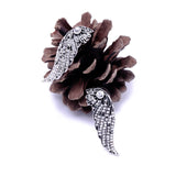 New Item Brand Designer Punk Vintage Rhinestone Wings Stud Earrings Women Jewelry