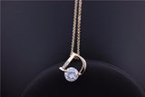 New Jewelry 18K Gold Plated Cubic Zircon CZ Wedding Gift D Design Pendant Copper Chain Necklace 