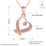 New Love Necklace Women Gold Zinc Alloy Link Chain Rhinestone Choker Pendant Necklace Statement Jewelry For Women Gift