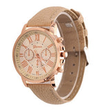 New Luxury Bracelet Geneva Roman Faux Leather Analog Quartz Wristwatch