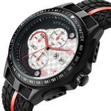 New Men Racer Sports Watches Chronograph Function 6 Hands Quartz Date Clock Man Silicone Strap Luxury Top Brand Wrist Watch