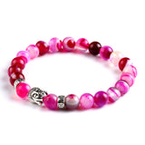 New Natural Stone bead Buddha Bracelets For Women and Men,Silver Buddha White bracelet,pulseras mujer Fine Jewelry