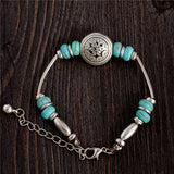 New Natural Stones Buddha Bracelet Turquoise Tibetan Silver Vintage Bracelets & Bangles Charm Bracelets Men Women Unisex