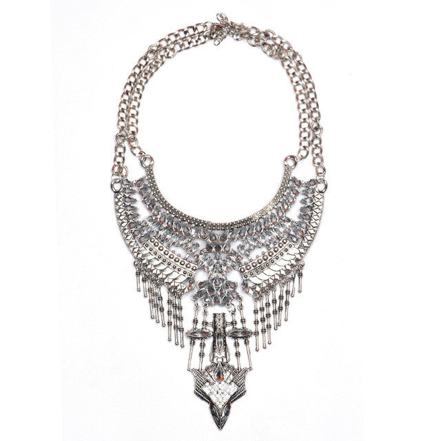 New Popular Fashion Women Vintage Necklace Collar Costume Atmosphere Metal Maxi Statement Necklaces & Pendants 
