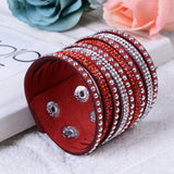 Fashion Charm Double Circle Multilayer Leather Bracelets Women Bracelets