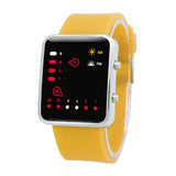 New Red LED Sport Digital Wrist Watch Binary Wristwatch PU Leather&Silicone Watches Relogios masculinos Women Mens