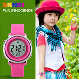 New SKMEI popular Brand children kids fashion Sports Watches Digital LED Wristwatches green blue white black rubber strap