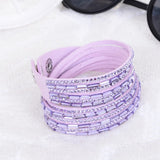 New Selling Fashion 12 Layer Leather Bracelet multicolor Charm Bracelets Bangles For Women Buttons Adjust Size