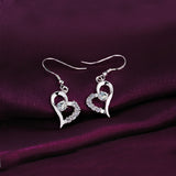 New Silver Plated Cubic Zirconial Heart Shape Fashion Costume Jewelry Sets for Women Wedding Necklace Earrings Sets