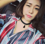 New South Korea Black Velvet Short Necklace Pendant Necklace Tassel Female Necklace
